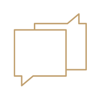 Icon von zwei Sprechblasen im Dialog